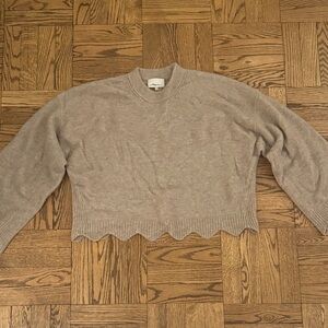 3.1 Phillip Lim Beige Scalloped Hem Sweater